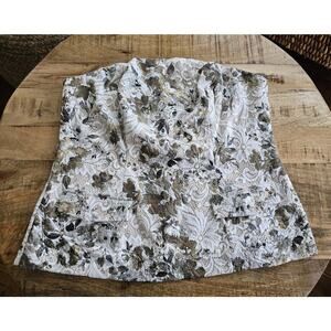 Maree Pour Toi All Over White Lace Bustier Top With Gold And Silver Floral 16